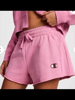 Champion Pink Fleece Drawstring Athletic Shorts